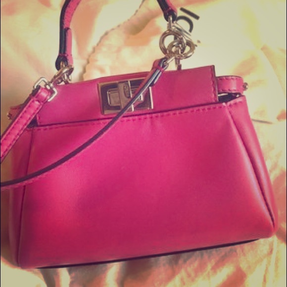 Pink Leather Micro Fendi peekaboo - Picture 1 of 2